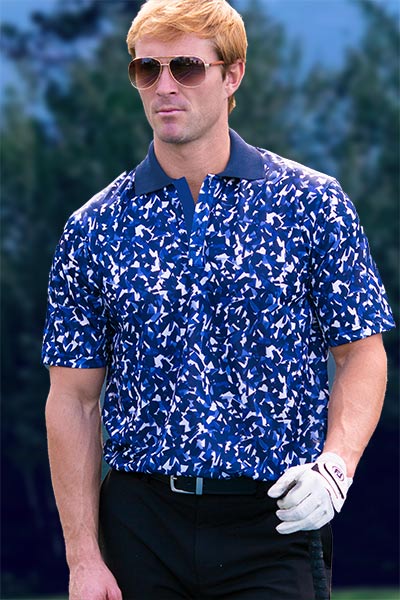 Tan Through Sportshirts Graphic Polo Blue Jumble 